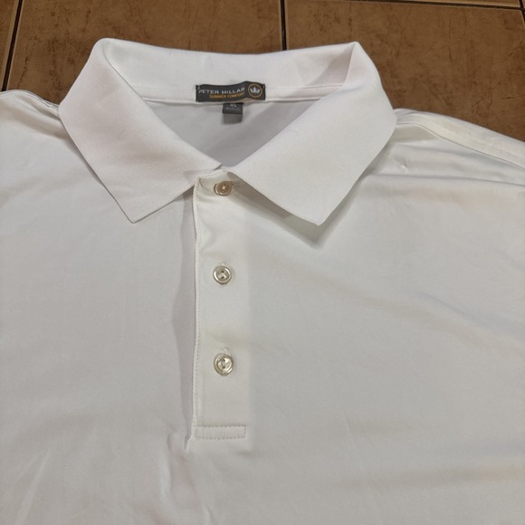Peter Millar Polo Shirt Mens Sz XL White Summer Comfort Golf Performance Stretch - Picture 2 of 6